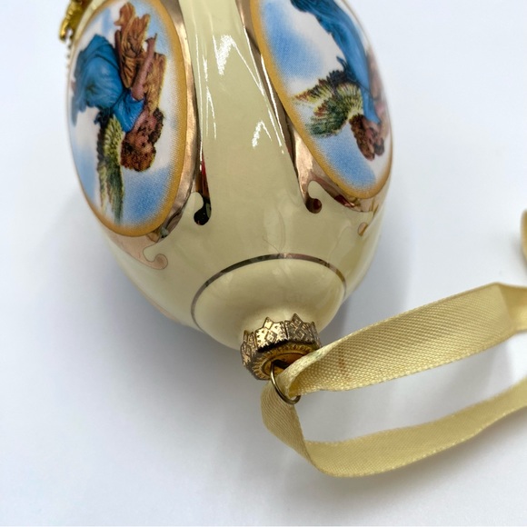 Mr. Christmas Valerie Parr Hill Musical Egg Ornament Trinket Yellow Angels WORKS - Picture 8 of 11
